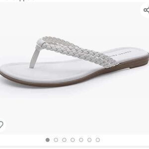 Centropoint White Braided Thong Sandals Size 9.5